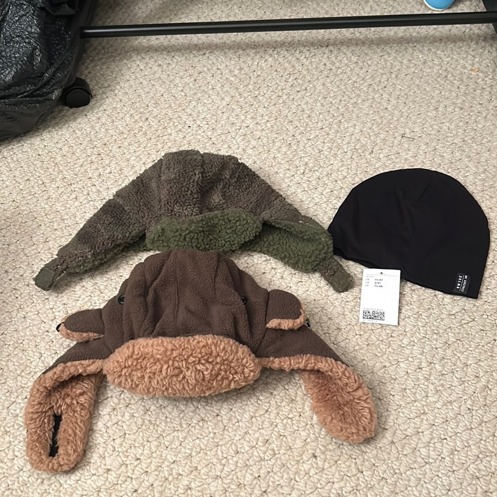 3 hats for winter toddler size 2-4 years old